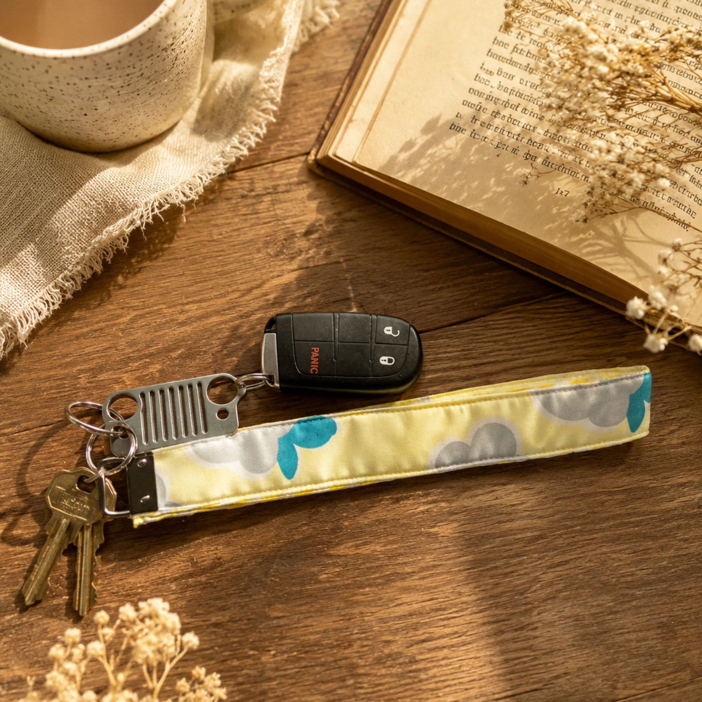 Handmade Quilted Coordinating Wristlet Keychain