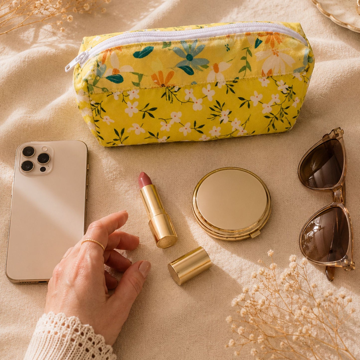 Handmade Quilted Coordinating Makeup Bag