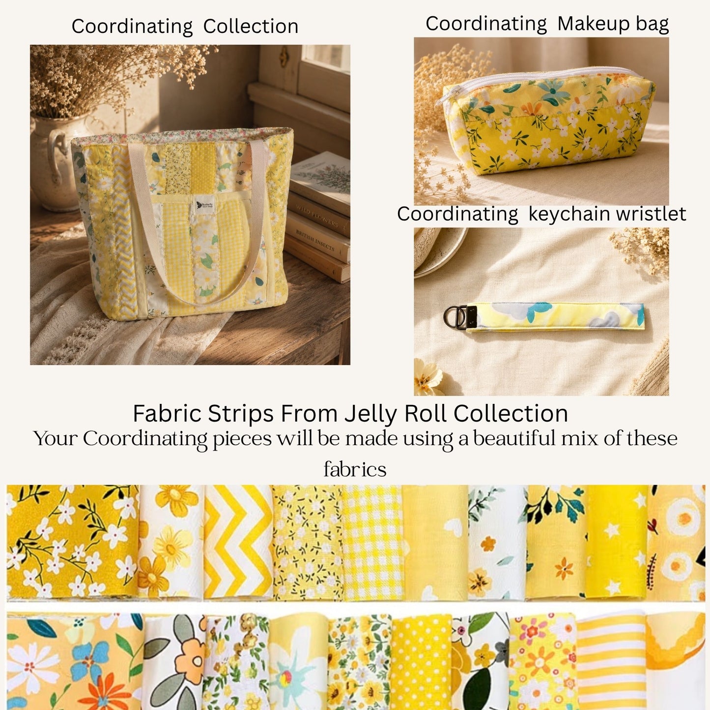 Handmade Quilted Coordinating Wristlet Keychain