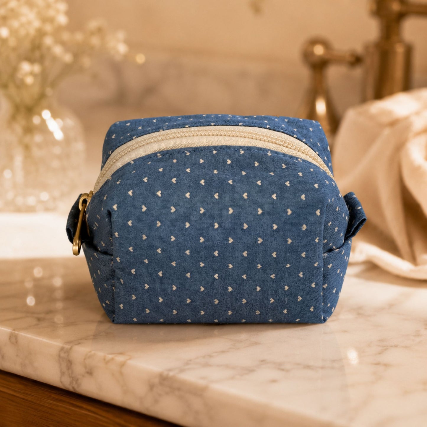 Fabric Makeup Bag – Handmade Cosmetic Travel Pouch & Toiletry Organizer for Women