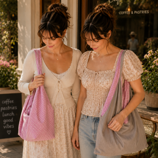 Slouch Hobo Tote Bag – Reversible Minimalist Tote Bag, Gift for Her