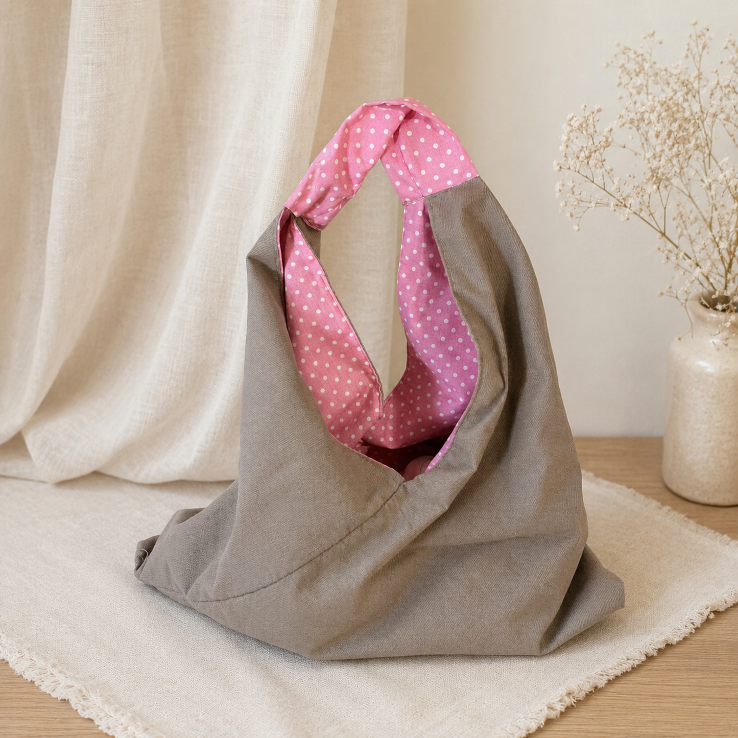 Slouch Hobo Tote Bag – Reversible Minimalist Tote Bag, Gift for Her